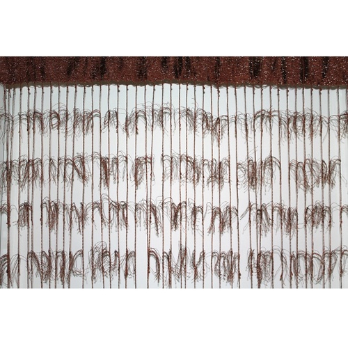 Fringe String Panel Curtain with Silver Shaggy Design Room Divider Door Hanging 90x190cm - Copper