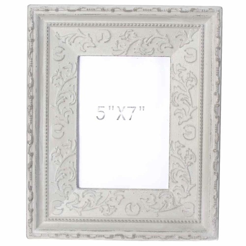 28x24cm Green Wash Wooden Photo Frame Embossed Look Beach Vintage Style 5x7۝