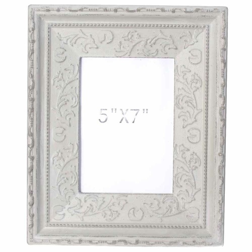 28x24cm Green Wash Wooden Photo Frame Embossed Look Beach Vintage Style 5x7”