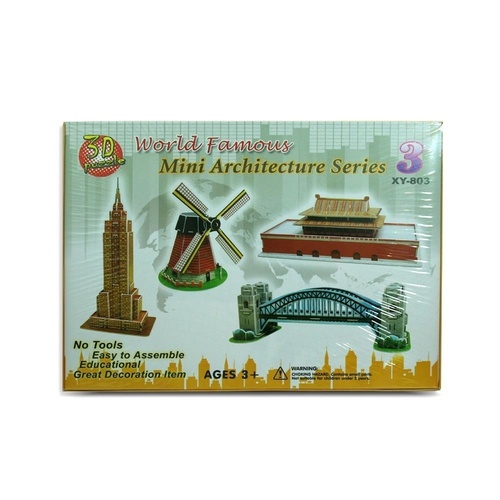 3D Jigsaw Puzzle Game Mini Architecture Series Kids Family Famous Landmarks 
