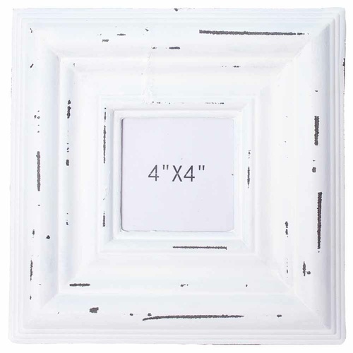 23.5cm White Wash Wooden Photo Frame Beach Vintage Style 4x4۝ prints