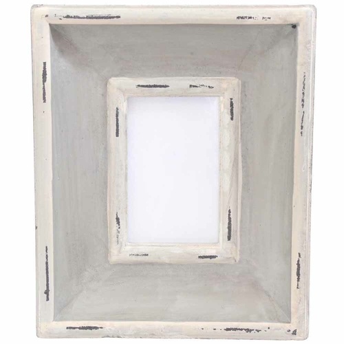 Thick Vintage Style Photo Frame 29x24cm Grey/Navy Wooden 6x4" Prints Hangable, Standing
