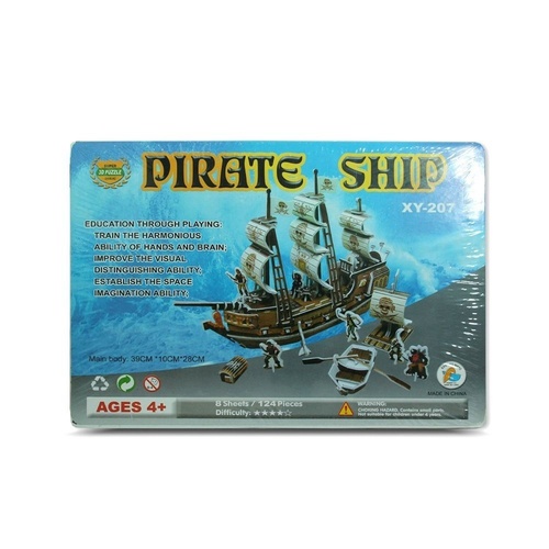 Kids 3D Jigsaw Puzzle Pirate Ship Educational & Fun Game Family Game
