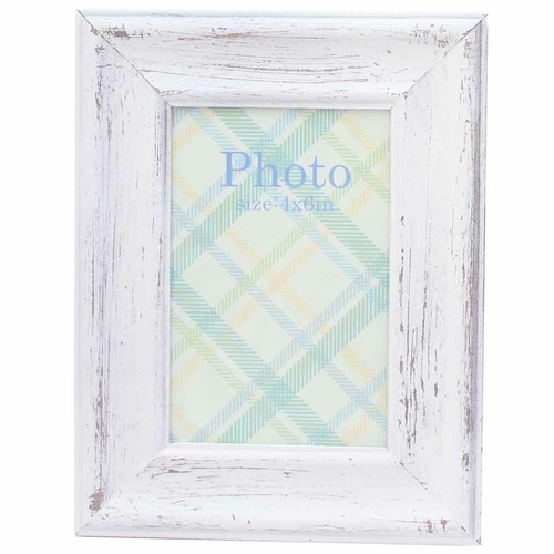 22x17cm Wooden Beach White Wash Photo Frame for 4x6” Prints Vintage Style