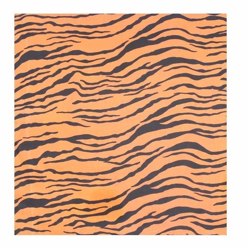 Bandana Orange Tiger Animal Print 1pce 54cm 100% Cotton Head Wrap Scarf