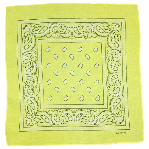 Bandana - Pastel Yellow Classic Marine Paisley 100% Cotton 55x55cm