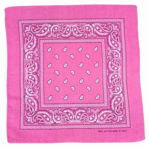 Bandana Hot Pink Modern Paisley 1pce 54cm 100% Cotton Head Wrap Scarf