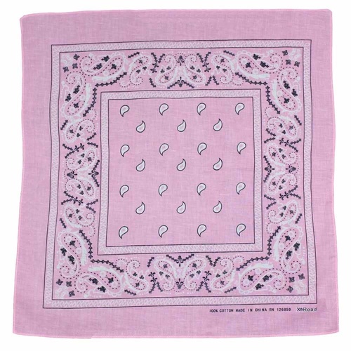 Bandana - Pastel Pink Classic Marine Paisley 100% Cotton 55x55cm