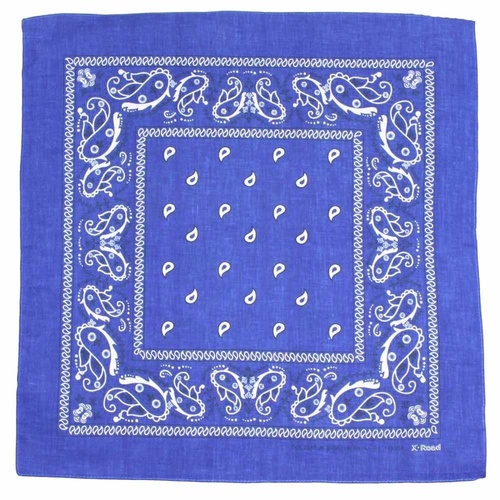 Bandana - Mid Blue Classic Marine Paisley 100% Cotton 55x55cm