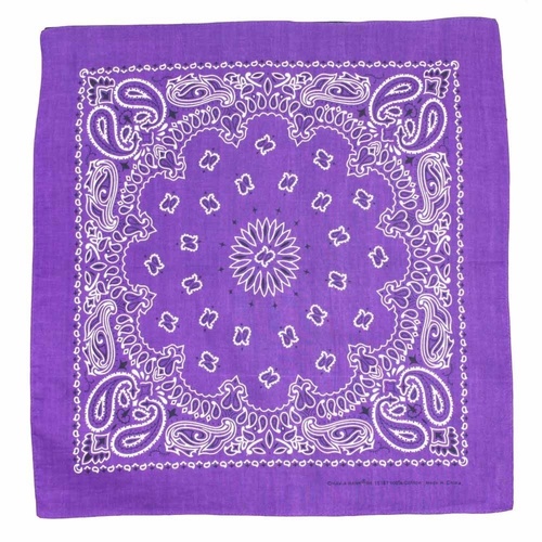 Bandana Purple Nautical Paisley 1pce 54cm 100% Cotton Head Wrap Scarf