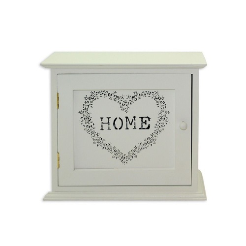 1pce 23cm White French Provincial Key, Jewellery Box with Door Heart Home