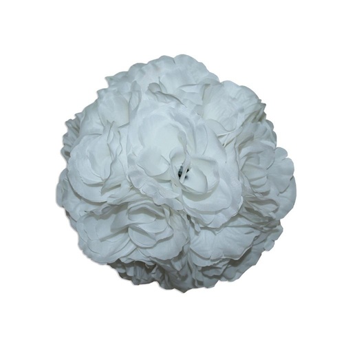Rose Flower Ball 20cm White Polyester Hangable Weddings Decorations