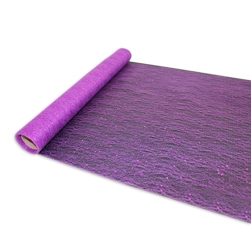 Purple - 4.5m Roll of Webbed Mesh Glitter and Sequin, Florists, Costuming, Craft