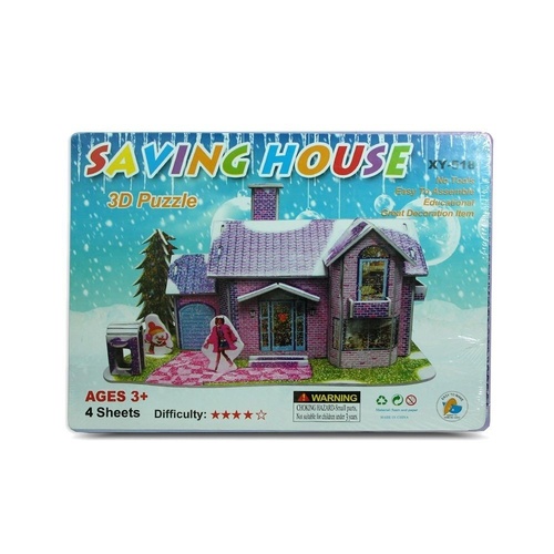 Kids 3D Jigsaw Puzzle Purple Doll House Educational & Fun Thinking Game