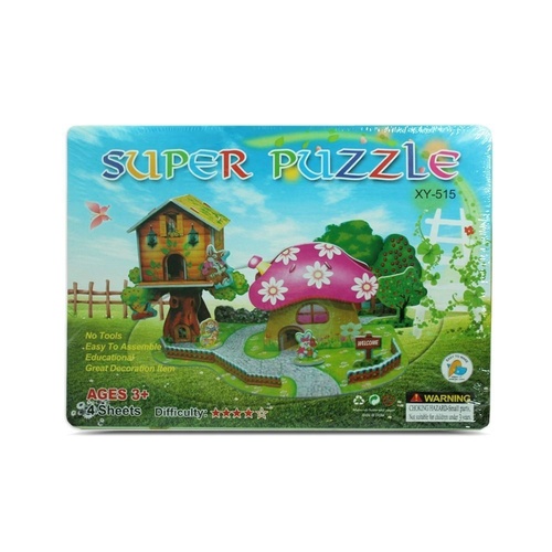 Kids 3D Jigsaw Puzzle Tree House & Cottage Educational Fun Game