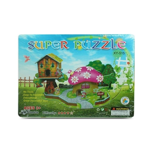 Kids 3D Jigsaw Puzzle Tree House & Cottage Educational Fun Game