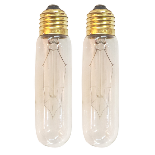 2x Edison Vintage Light Bulbs Set Globe Tubular Lamp, E27 Screw 40 Watt