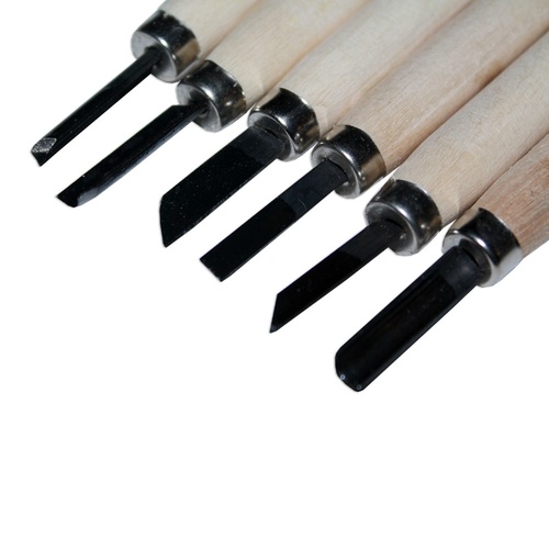 6pce Wood Chisels Carving Tools Assorted Shapes DYI