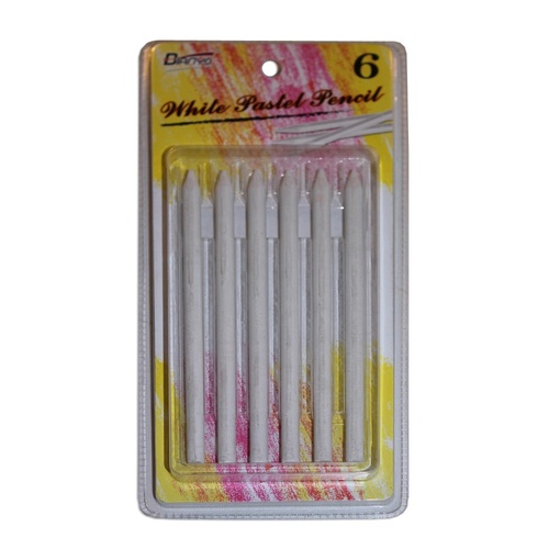 Woodless White Pastel Pencils 6pce