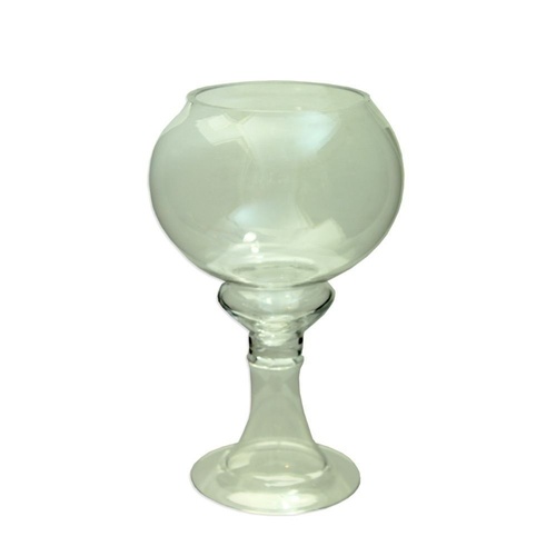 2pce 25cm Solid Glass Vintage Style Candle Holder / Vase / Lollie Jar MQ-234