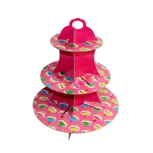 Pink Party Cakes Design 36x32cm Cardboard Cupcake Stand Holds 16 Cakes Parties