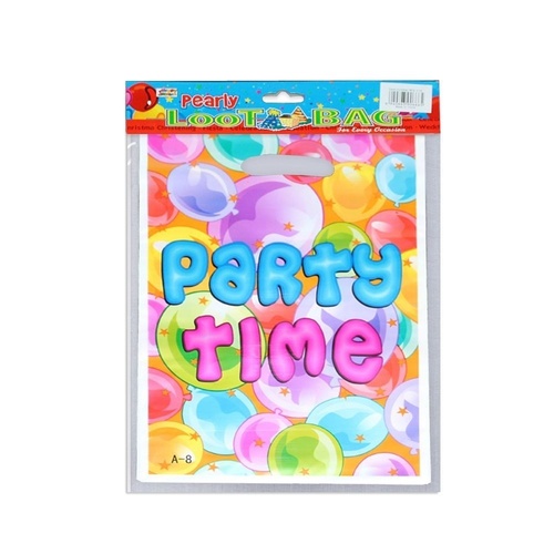 20x Party Time Theme Party Loot Bags 25cm Great for Lollies & Gifts for Kids