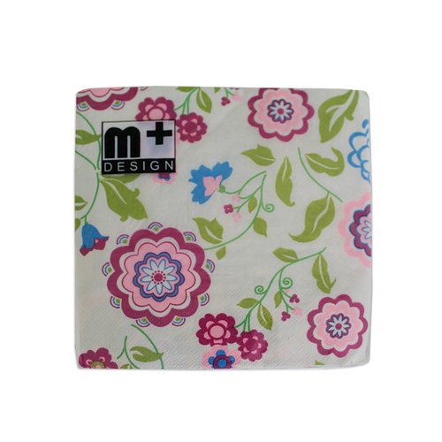20 Pack Vintage Floral Design 2 ply Premium Party Napkins 33x33cm Serviettes Disposable