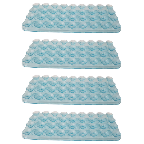 4pce Blue 19cm Wall/Drawer Suction Grip Mat Sheet Kitchen/Home Organisation Furniture Stop