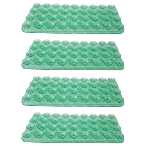 4pce Green 19cm Wall/Drawer Suction Grip Mat Sheet Kitchen/Home Organisation