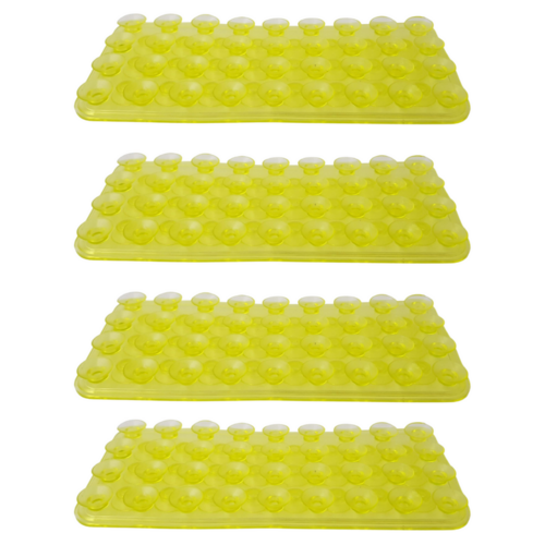 4pce Yellow 19cm Wall/Drawer Suction Grip Mat Sheet Kitchen/Home Organisation Furniture Stop