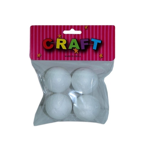 4pce Foam Polystyrene Balls / Sphere 3.5cm Diameter for Craft, Christmas