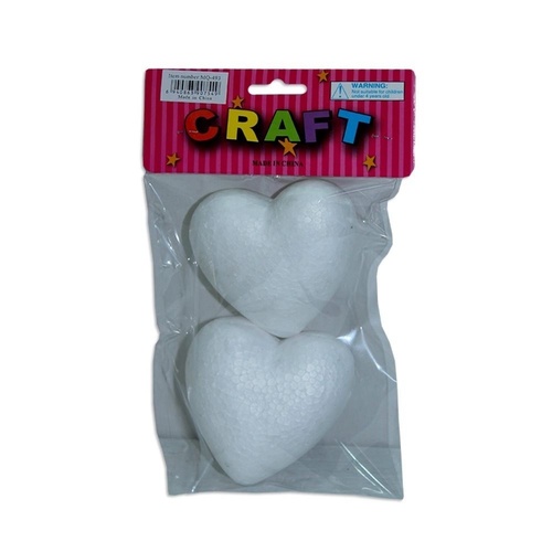 10 Foam Polystyrene Love Hearts 7x7cm for Craft, Christmas Decoration, Romance