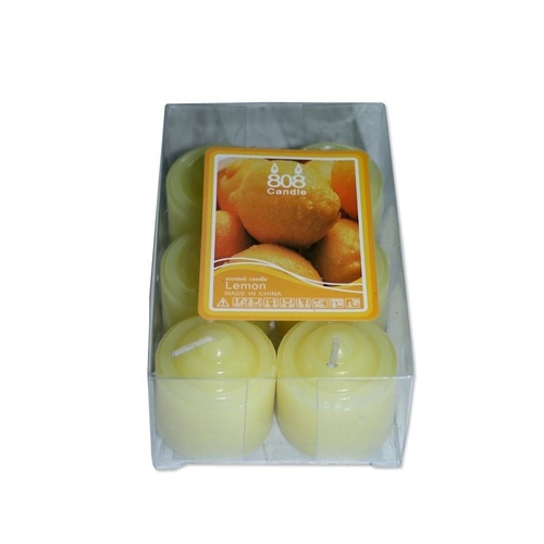 12 Votive Wax Colour Party Candles (2 Packs of 6) Yellow