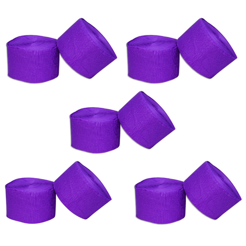 Streamers Jumbo 10 x Purple Rolls of ASAH Party Crepe Paper 30m x 4.5cm