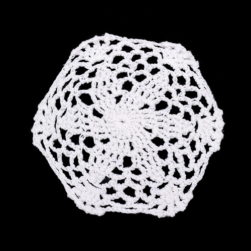 Crochet Doilies Set 12pce 90mm Spiral Cotton White Round Lace Coasters