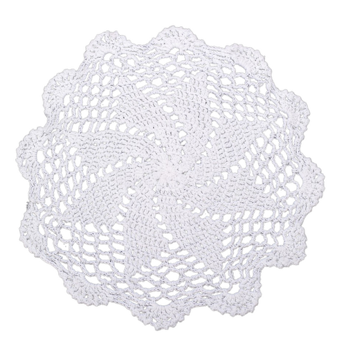 24cm Crochet Cotton Round Doily 1pce Spiral, Table Lace Placemat, Craft Doilies