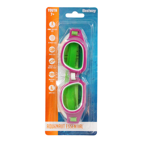 Swimming Goggles Pink Kids 7+ Silicone UV Protectant & Anti Fog 1pce