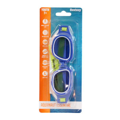 Swimming Goggles Blue Kids 7+ Silicone UV Protectant & Anti Fog 1pce