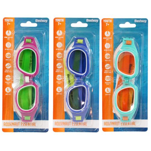 3x Swimming Goggles Kids Set 7+ Silicone UV Shield & Anti Fog Swim