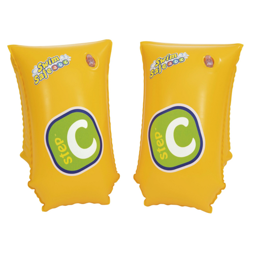 Inflatable Arm Bands Set for Kids Swimming Training Yellow 1pce 25x15cm