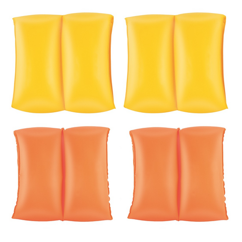 Inflatable Arm Bands Set 2x Pairs for Kids Swimming Training Set Yellow & Orange