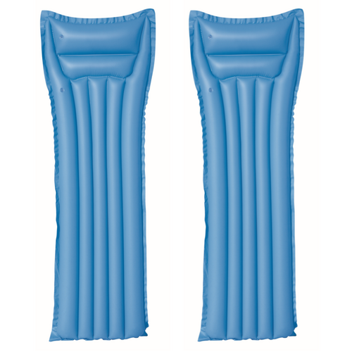 2x Inflatable Air Mats Lounger Pool Toys Set Blue Colour 1.83m