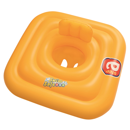 Inflatable Baby Seat Triple Safety 1-2 Years 76cm Orange Pool Toy Children