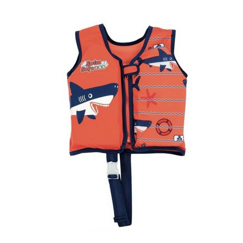 Kids Orange Swimming Life Jacket Small/Medium 11-18kg Shark Design Safety Vest