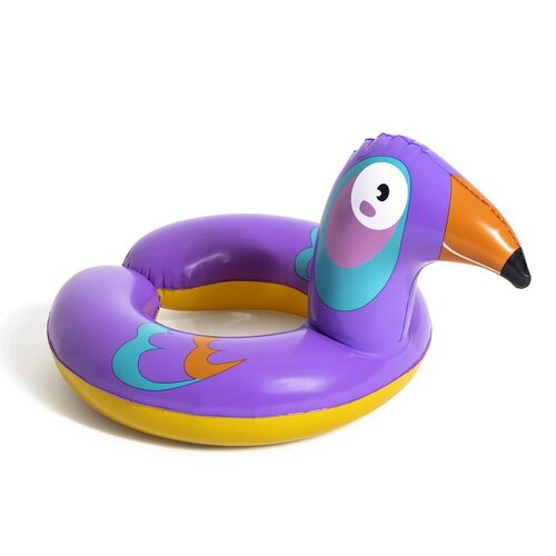 Inflatable Swim Ring 1pce Tropical Bird Shaped 57cm Diameter Kids Pool Toy