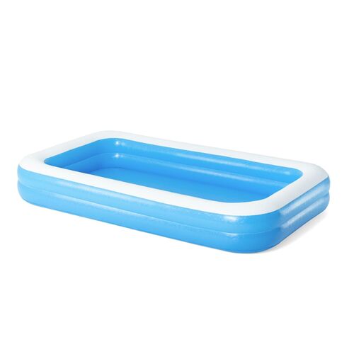 Giant Rectangular Inflatable Pool 305x183x46cm Blue Summer Kids Family Fun PVC 