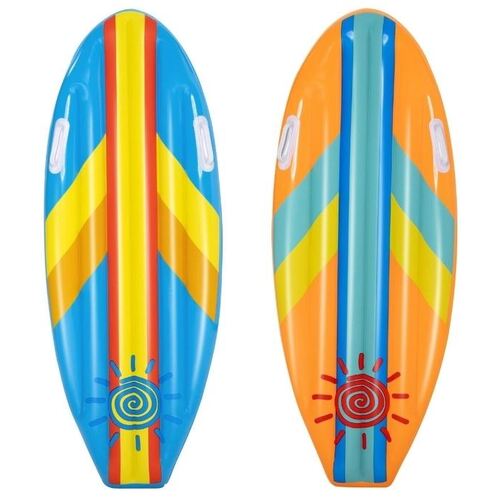 Inflatable Kids Surf Mats Pool Toy Set 2 Pieces Cool Colourful Designs 114x45cm