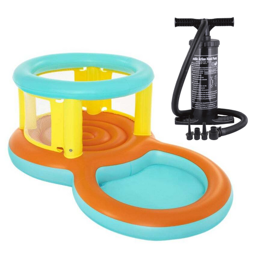 Inflatable Pool + Hand Pump, Jumptopia Bounce & Play Summer Water Fun Set