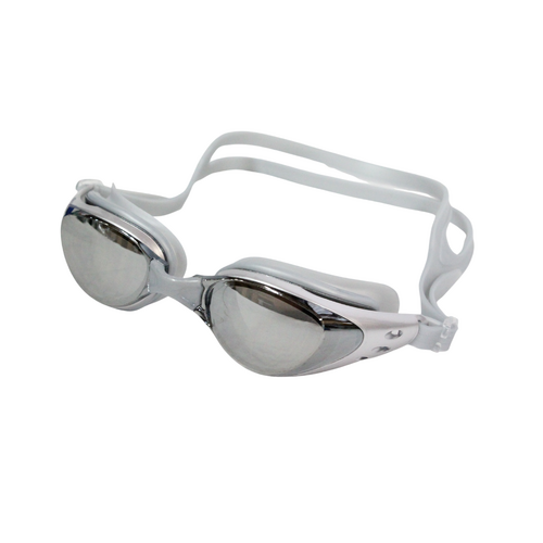 Zoto Swimming Goggles Silver Silicone UV Shield & Anti Fog Swim 1pce