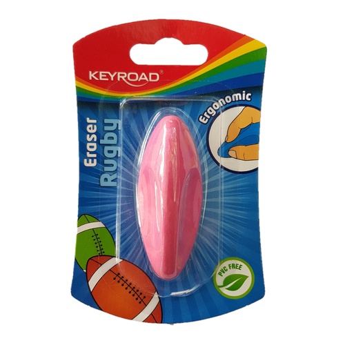 Pink 1pce 6.5cmKeyroad Eraser Ergonomic Shape Rubber School Drawing Essential